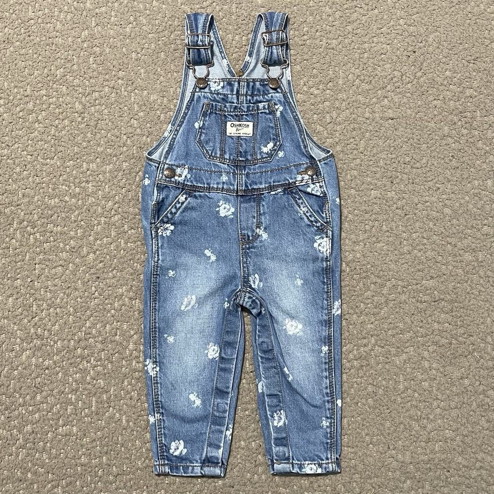 OshKosh Overalls Toddler 12M Blue Play Stuff B'gosh Vestbac Jumper